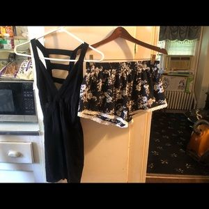 H &M tank top and soft flower shorts